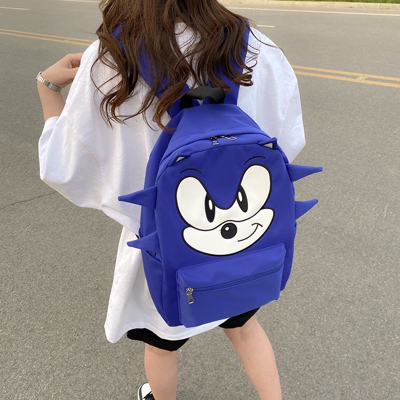 ◑Sera diimpor 2022 baru sonic kid ransel kapasitas besar Klein biru ransel kartun anime tas sekolah siswa yang lucu