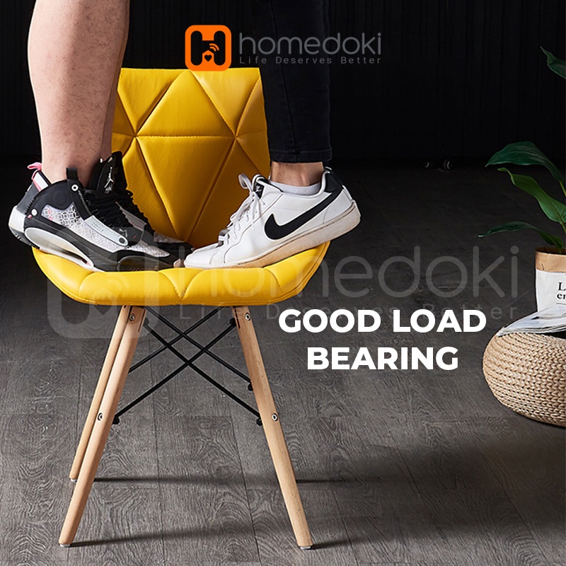 Homedoki YELLOW Kaki Kayu Solid Gaya Modern / Kursi Kerja / Kursi Kantor / Kursi Bar / Kursi Taman / Kursi Santai / Kursi Kantor /Bangku Kerja