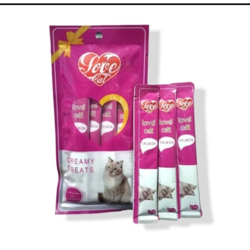 Snack kucing love cat creamy isi 4