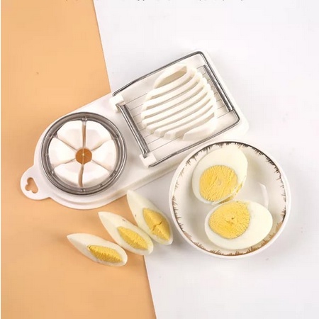 ONLYONE12 Alat Pemotong Telur / Alat Pengiris Telur Rebus Mudah dan Praktis / 2 in 1 Egg Slicer Cutter