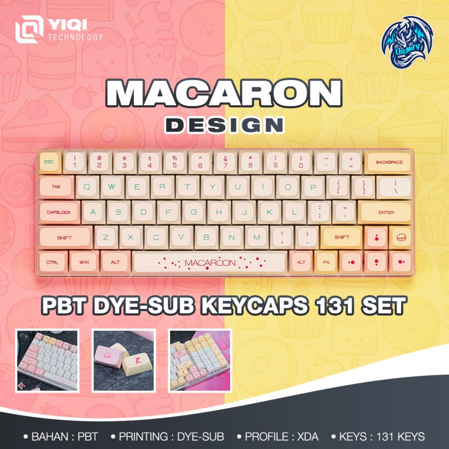 Yiqi Macaron PBT Dye-sub Keycaps 131 set XDA Profile