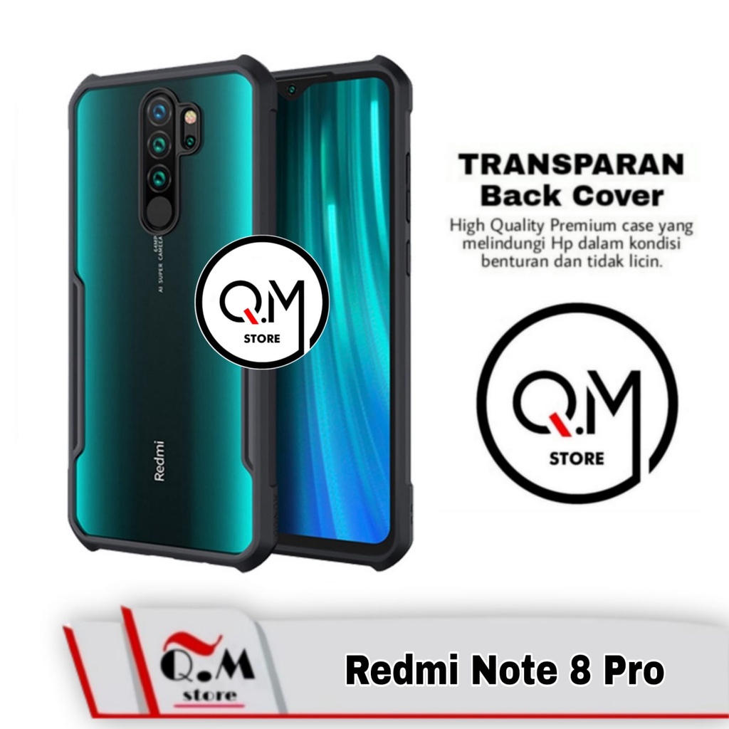 Case Xiaomi Redmi Note 8 Pro Softcase Transparan Clear Armor Pelindung Back Cover Sockproof