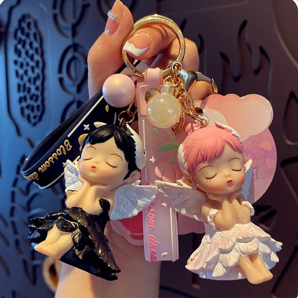 Lanfy Malaikat Gantungan Kunci Kreatif Indah Kunci Cincin Perempuan Gantungan Kunci Mobil Kunci Gesper Kartun Gantungan Kunci Lanyard