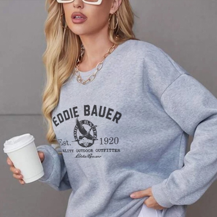 Sweater Eddie Bauer | Korean Style Sweatshirt | Atasan Oblong Wanita Dan Pria | Bahan Fleece tebal dan lembut | Pic Sablon | Allsize