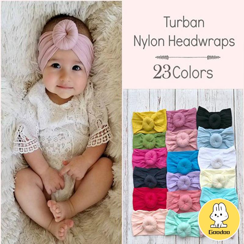 turban anak bayi headwear bando baby lebar rambut bow bow kepala syal bola lembut -Doo