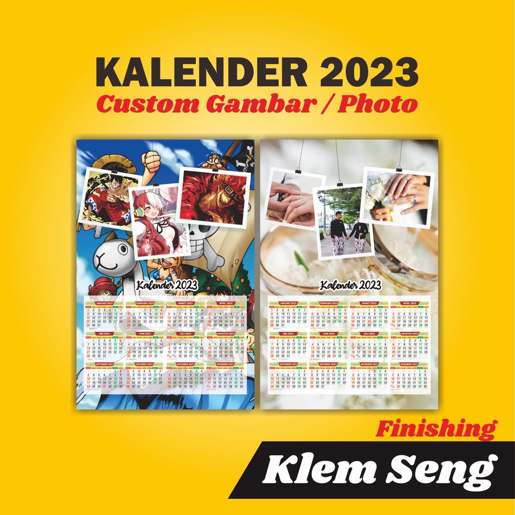 

Kalender Poster Dinding 2023 Custom Free request gambar foto [ tanpa minimal order ] Klem Seng