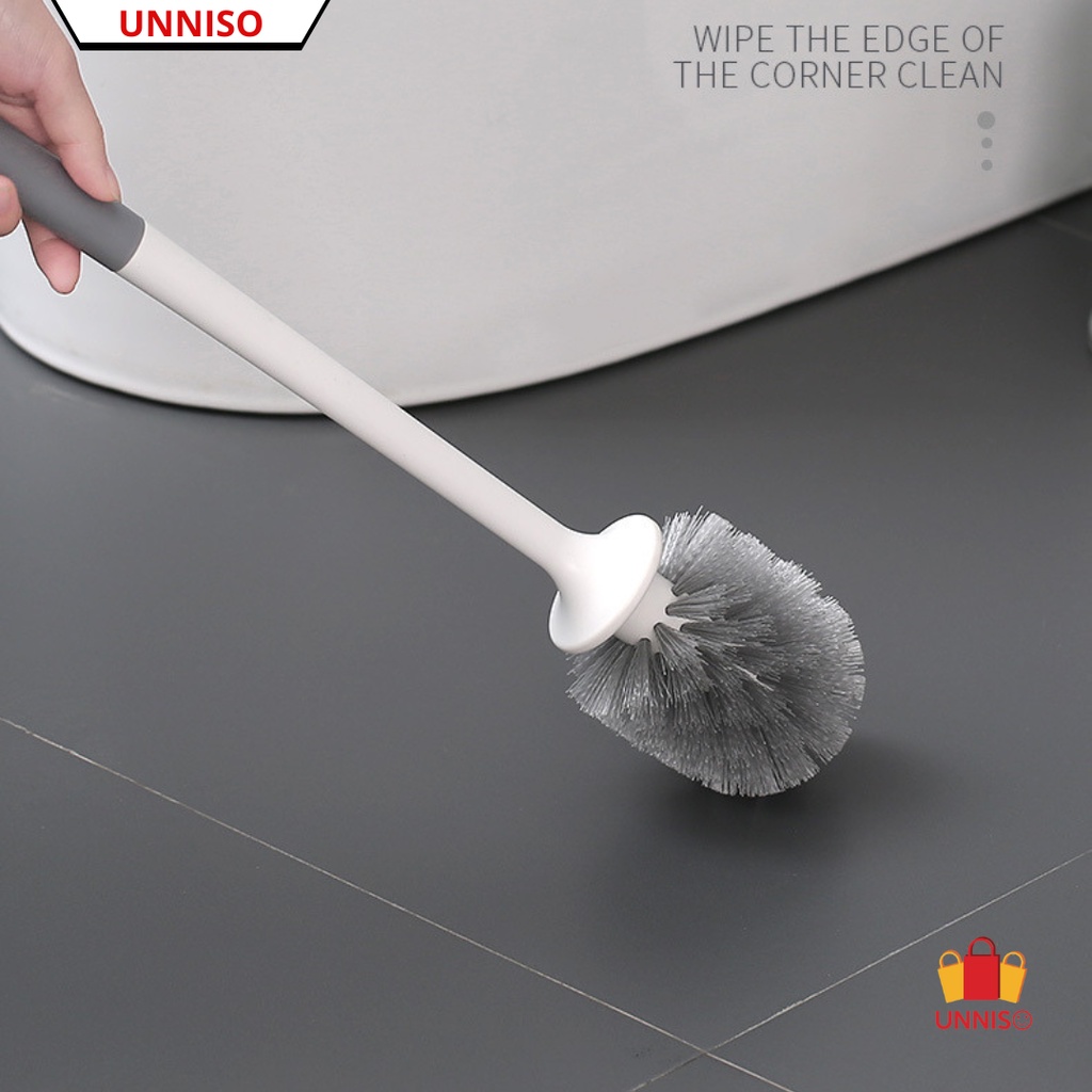 UNNISO - Long Handle Toilet Brush Set Wall Hanging Cleaning Tanpa Wadah