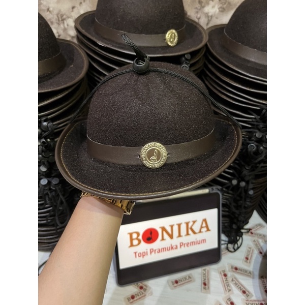 Topi pramuka / Topi boni pramuka / Topi pramuka penggalang/ Topi sekolah/ Topi laken pramuka / Topi 