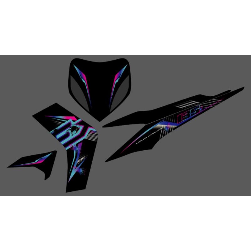 STRIPING STICKER TRANSPARAN MX OLD 135 RAINBOW