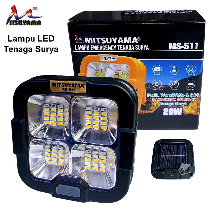 Lampu Emergency Tenaga Surya 20w - Mitsuyama MS 511