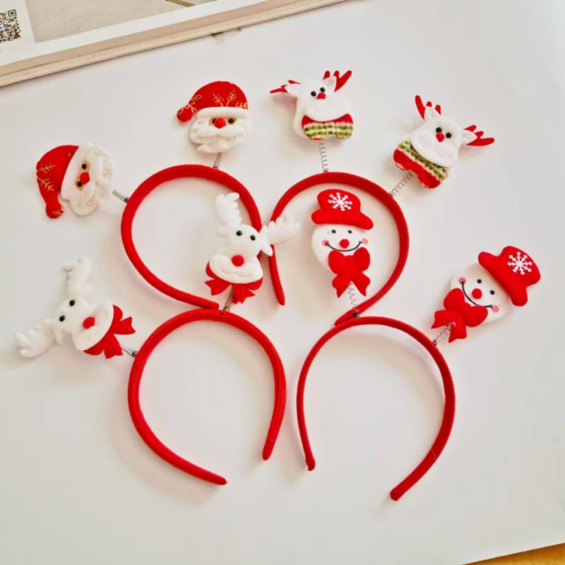 BANDO Natal Rusa Bulu Bando Rusa Merah Kado Christmas Deer Headband