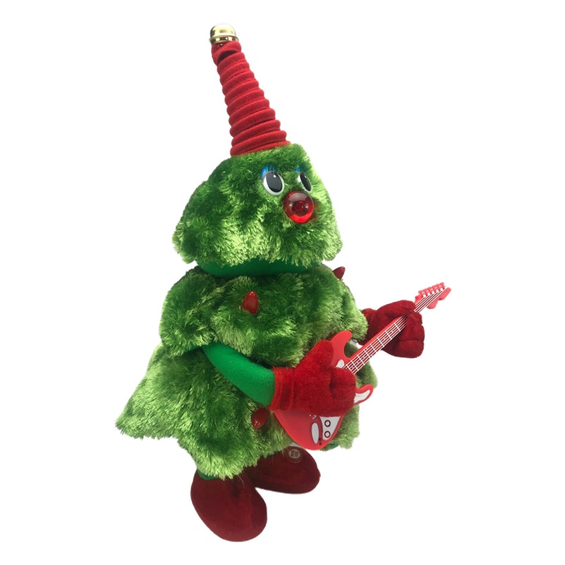 Mainan Boneka Pohon Natal Bahan Plush Dengan LED Untuk Pesta