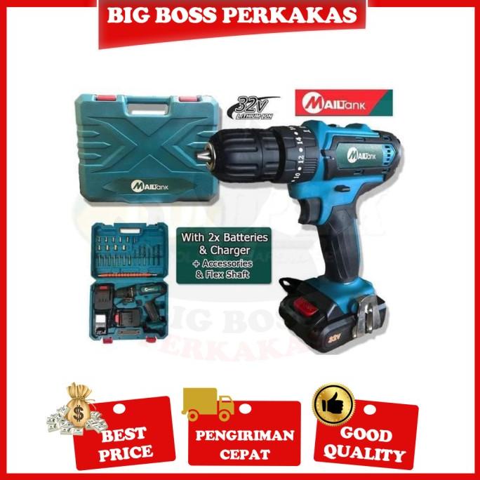 Mesin Bor Baterai Tembok Cordless Drill 32V Sh190 Mailtank