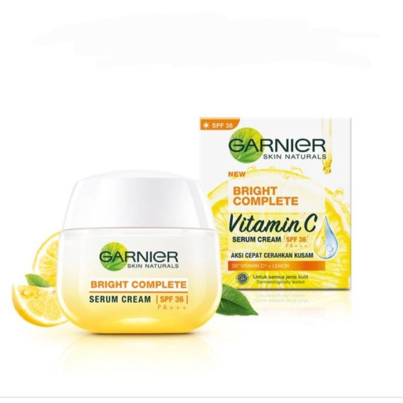 GARNIER PAKET KRIM BRIGHTCOMPLETE 50ML×2 SIANG DAN MALAM EXP 2025