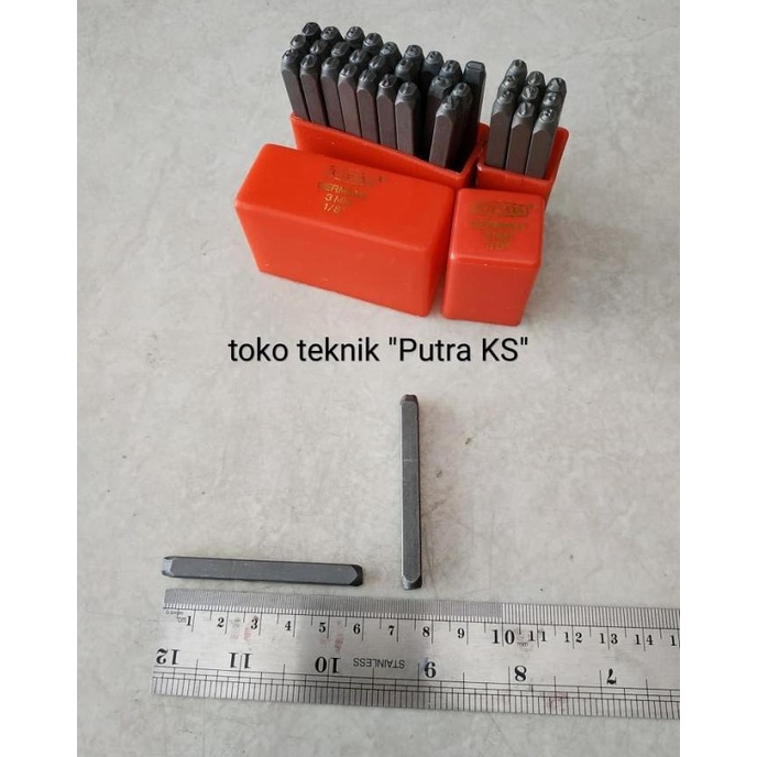 

Paket set lengkap alat ketok angka dan ketok huruf ukuran 3mm