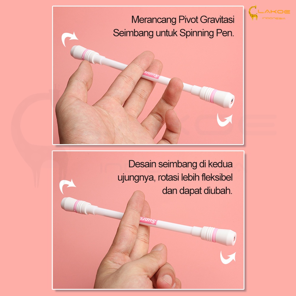 LAKOE pen spinning Pena putar mengurangi tekanan Pulpen karakter lucu Untuk Anak / Dewasa