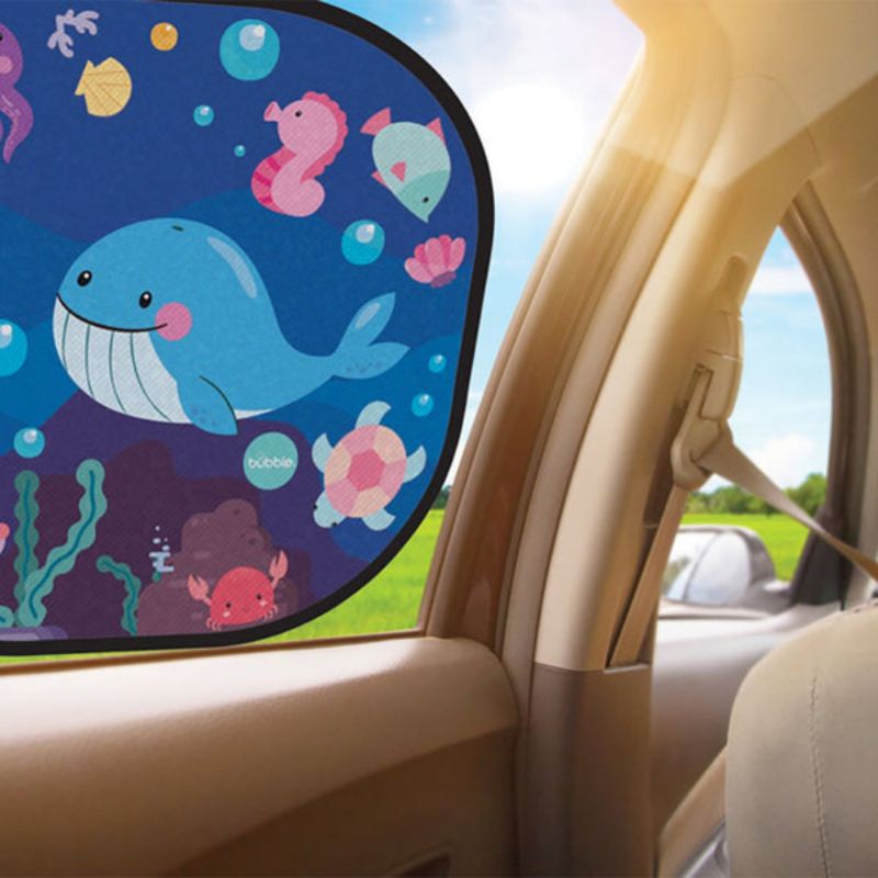 Bubble Cling Sunshades - Under The Sea / Pelindung Panas Terik Mobil Anak