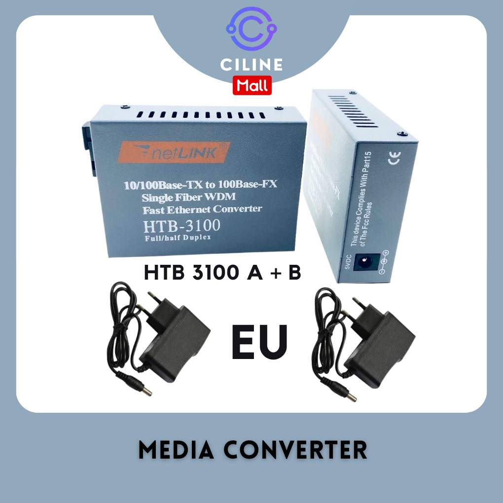 Jual Media Converter FO HTB-3100 10-100 Mbps Single Core Fiber Optik ...