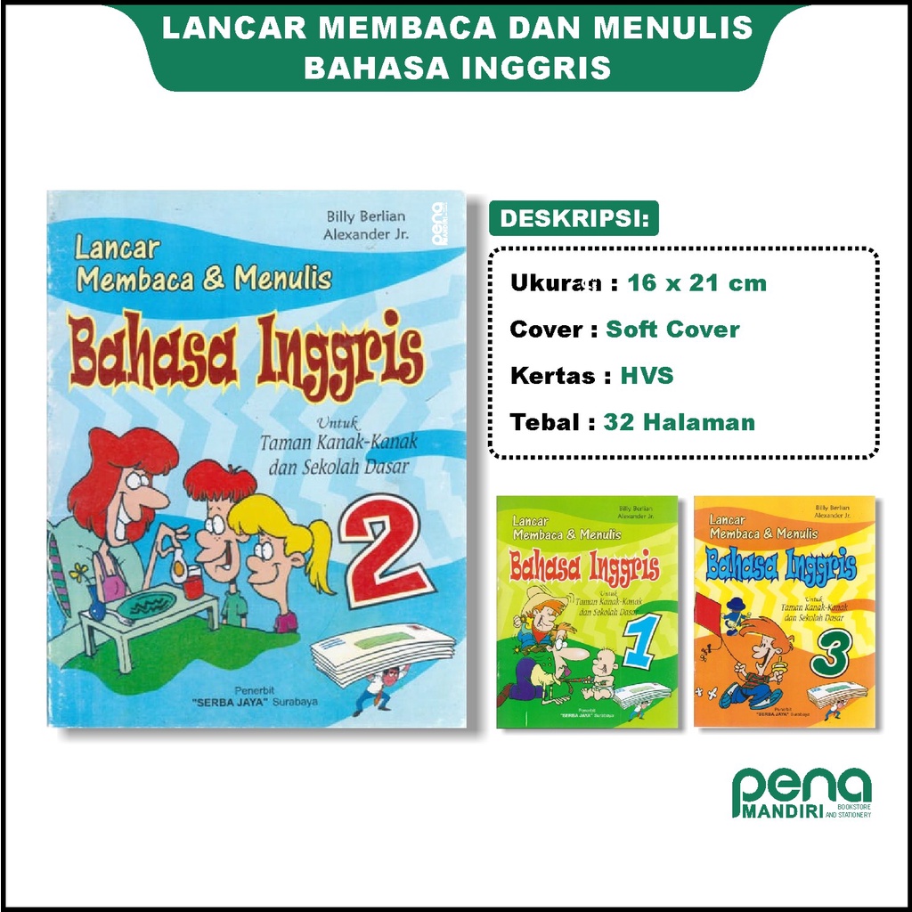 Buku Anak Lancar Membaca &amp; Menulis Bahasa Inggris 3 untuk TK SD Serba Jaya