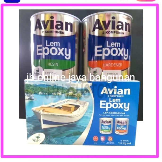 

populer] lem epoxy avian 1 set 2 compinen 1600g per set