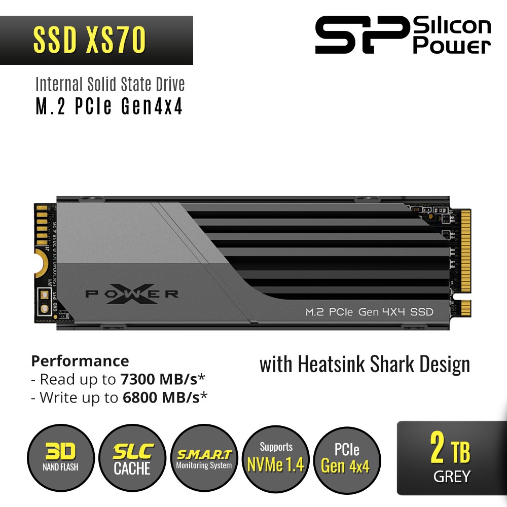 Silicon Power XS70 SSD M.2 2280 PCIe Gen4x4 NVMe1.4 – 2TB