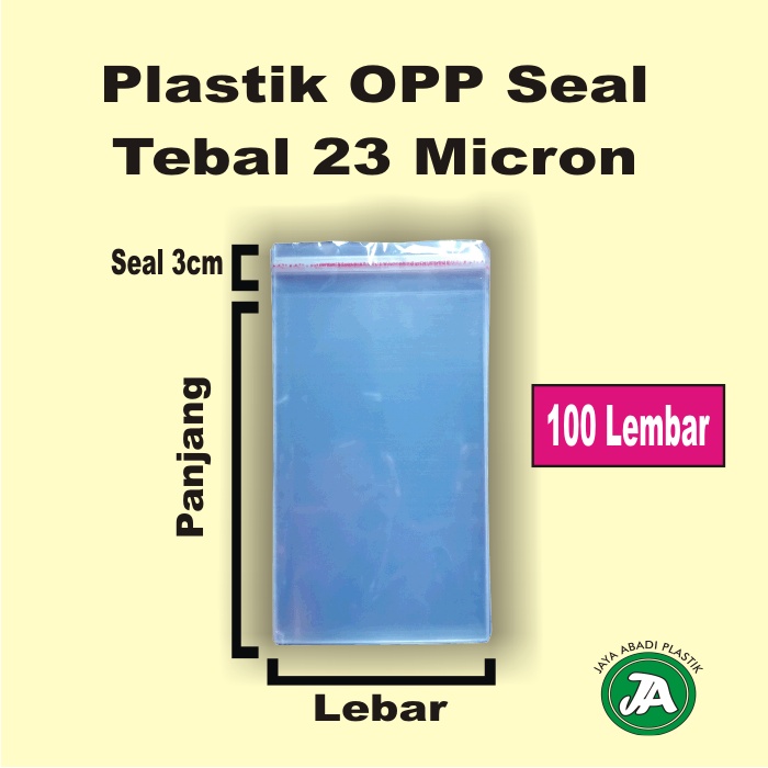 

Plastik OPP Lem/Seal 9 x 12 Cm Tebal 23 Micron Isi100 Lembar