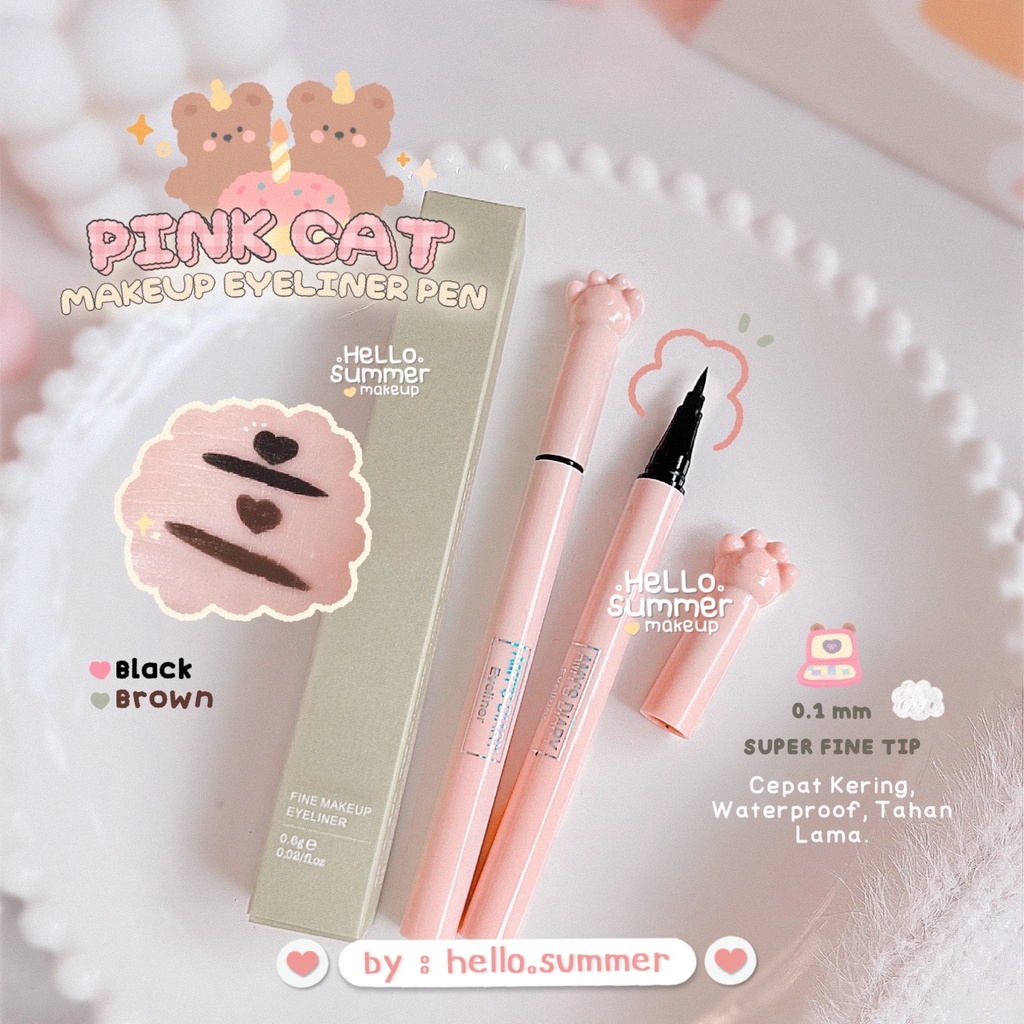 EYELINER Pen Pink Cat Black &amp; Brown Eye Makeup 13gr