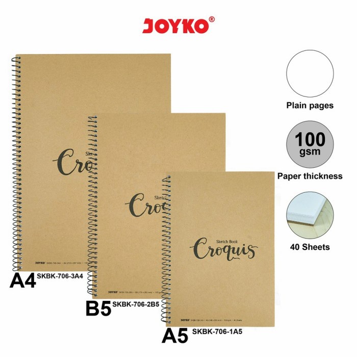 

Hot Sale Joyko Skbk 706 Sketchbook Wire Ring Sketch Book Buku Gambar Sketsa Murah