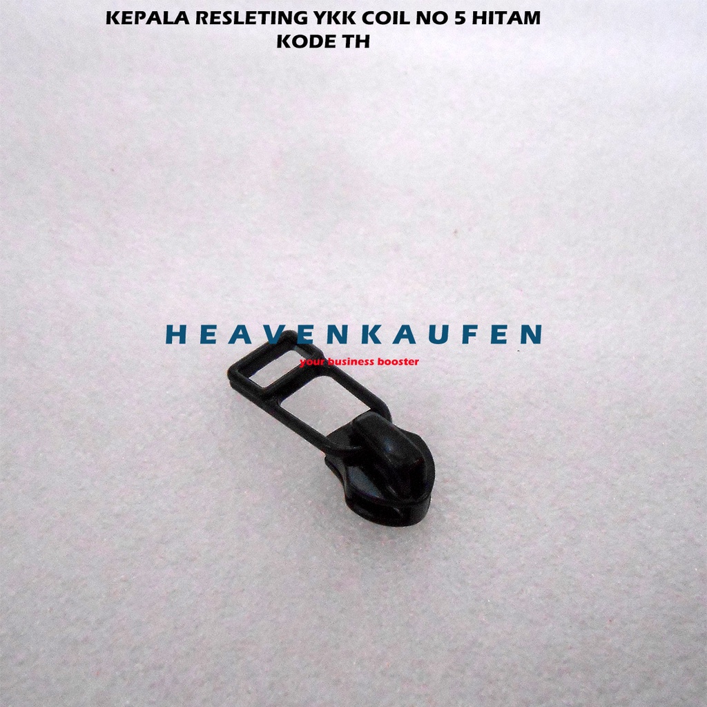 Kepala Resleting Zipper Head YKK Type Gigi Coil Halus No 5 Warna Hitam Kode TH