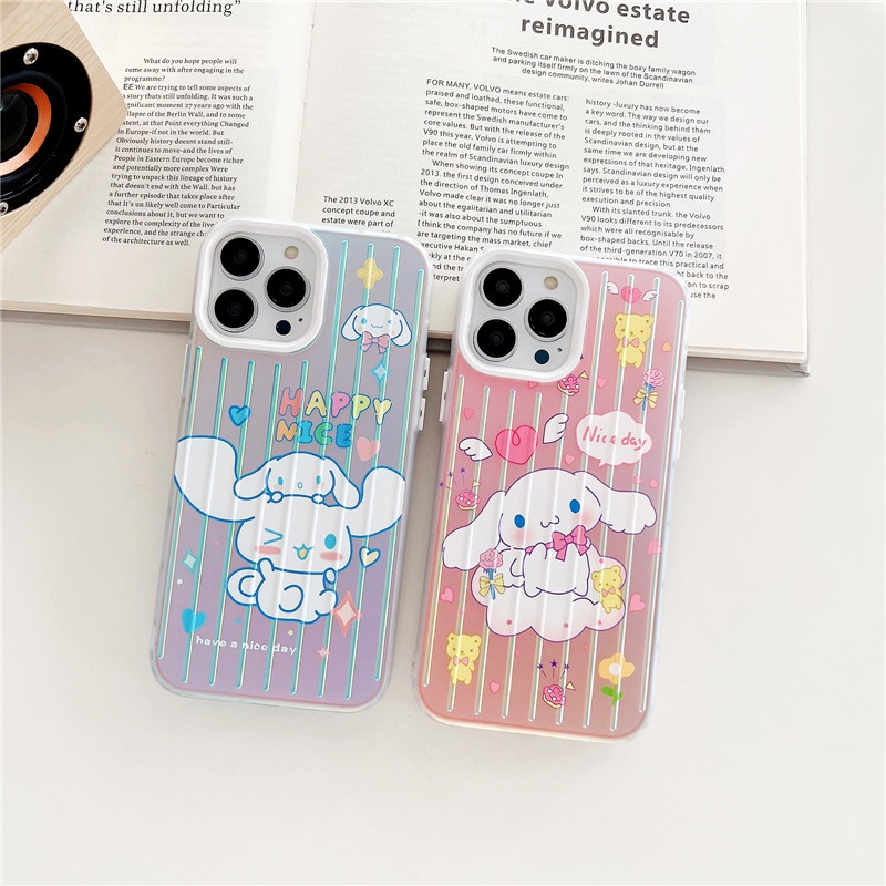 Soft Case Desain Kartun Anjing Cinnamoroll BabyCinnamoroll Laser Berkilau Untuk IPhone 14 13 12 11 Pro Max