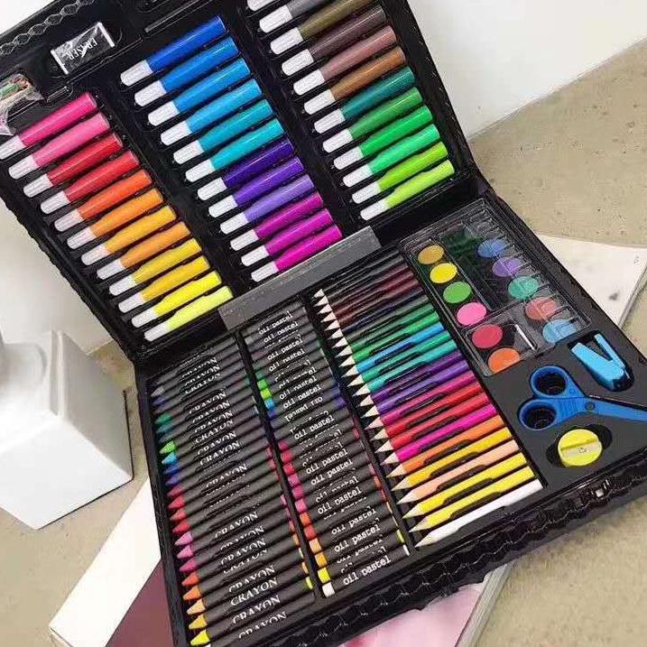 

ジ JOS514 Crayon Set 150 Pcs Art Set Peralatan Gambar Lukis Isi 150 Pensil Warna Krayon Set Terbaik
