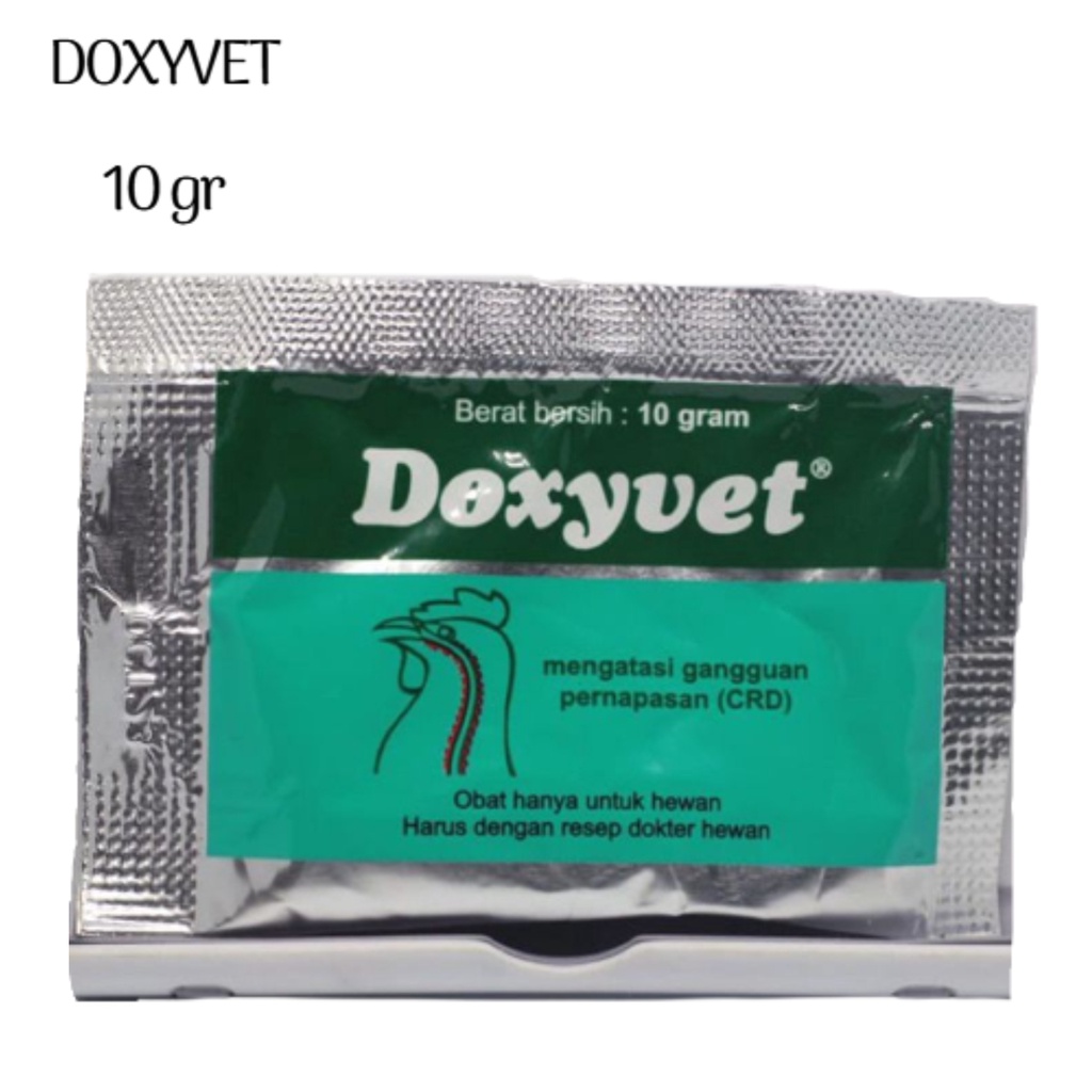 Doxyvet 10 gr Obat Ayam Burung Ngorok Sakit CRD Flu Infeksi Pernafasan