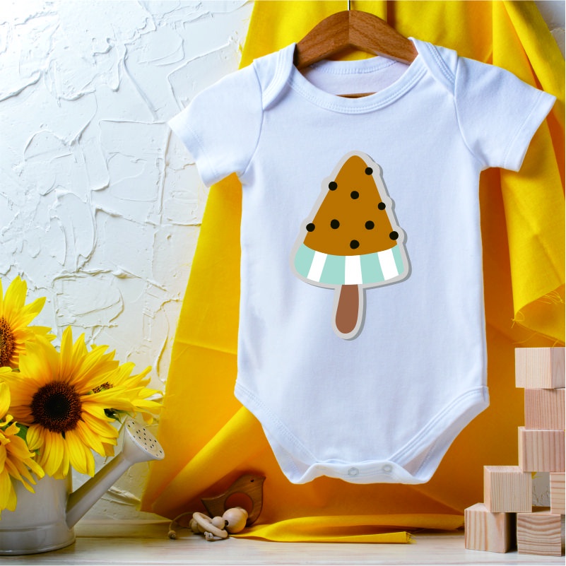 Jumpsuit Bayi Perempuan Laki Laki Motif Ice Cream Jumper Kain Katun