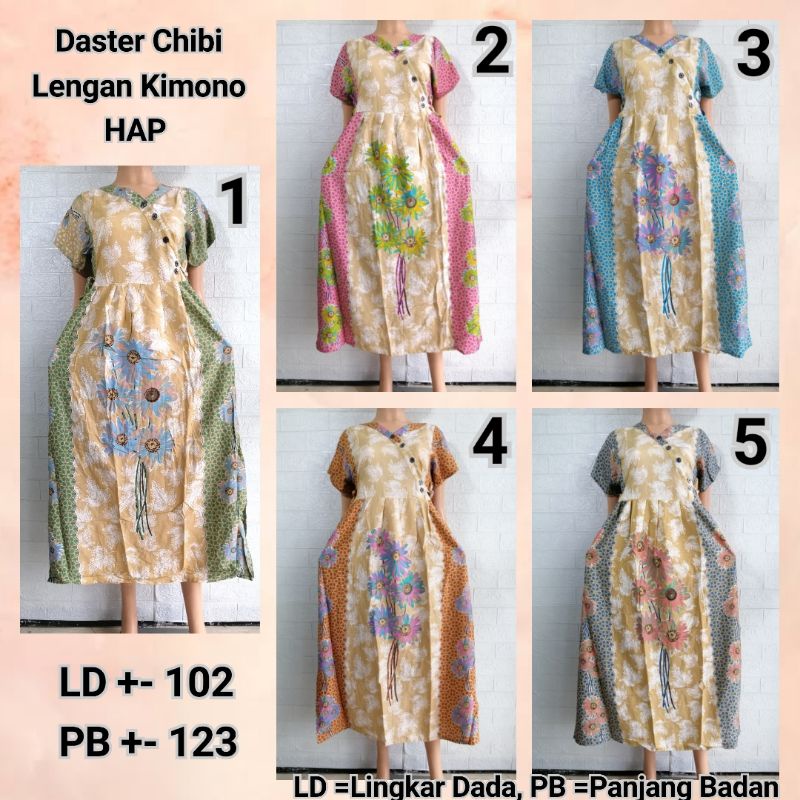 Daster Chibi Lengan Kimono HAP LD 100 Adem Busui Friendly STBG + TLOK