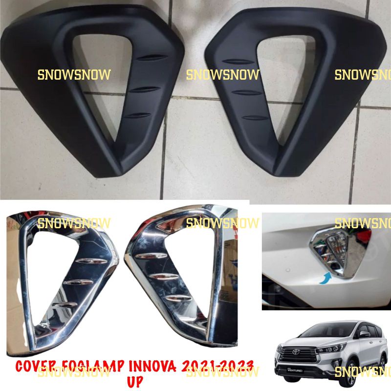 Cover Foglamp Innova 2021 2022 UP Fog Lamp Chrome Hitam Jsl