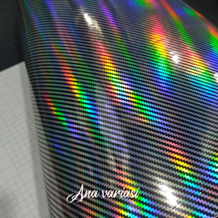 stiker skotlet motor carbon kevlar 5d  skotlet rainbow skotlet  hologram L 50 cm x P 50 cm 7D6