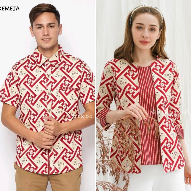 Baju batik wanita jumbo / atasan batik modern big size kantor seragam