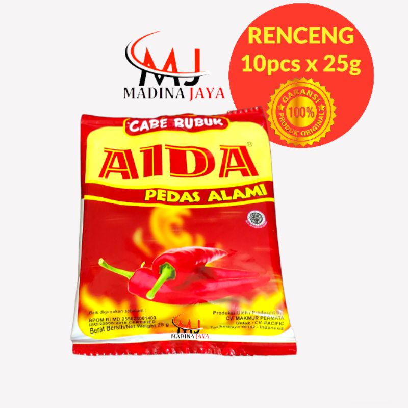 

Cabe Bubuk Aida Pedas Renteng 25gr x10sachet