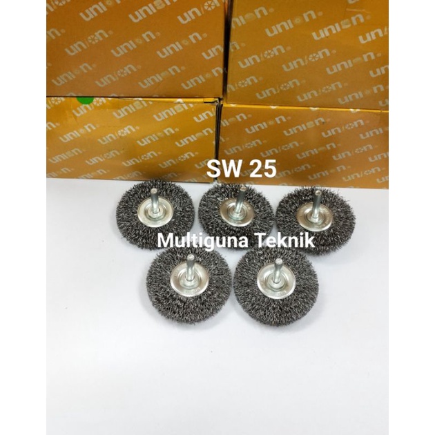 sikat piring gagang kawat baja SW 25/ 2,5inch 65mm x 6mm Union