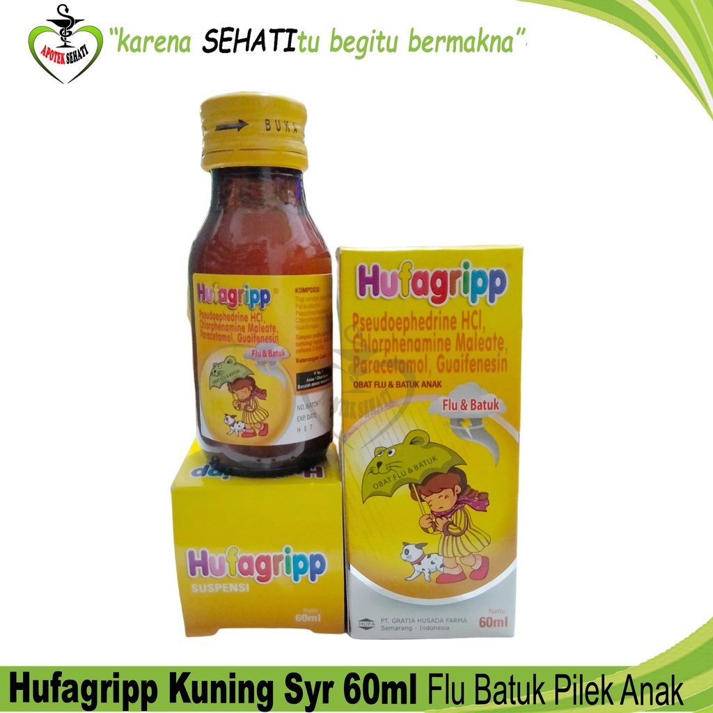 All Varian Hufagrip Sirup Batuk Pilek Flu Demam Nyeri Anak 60ml