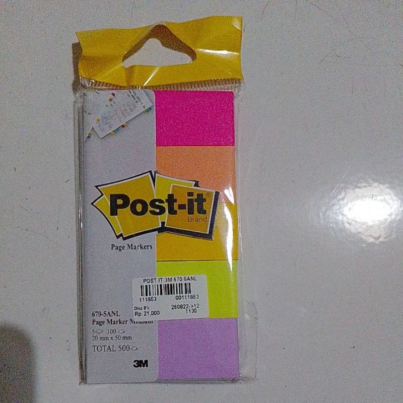 

Post it page marker 3m 670-5anl 5wrna