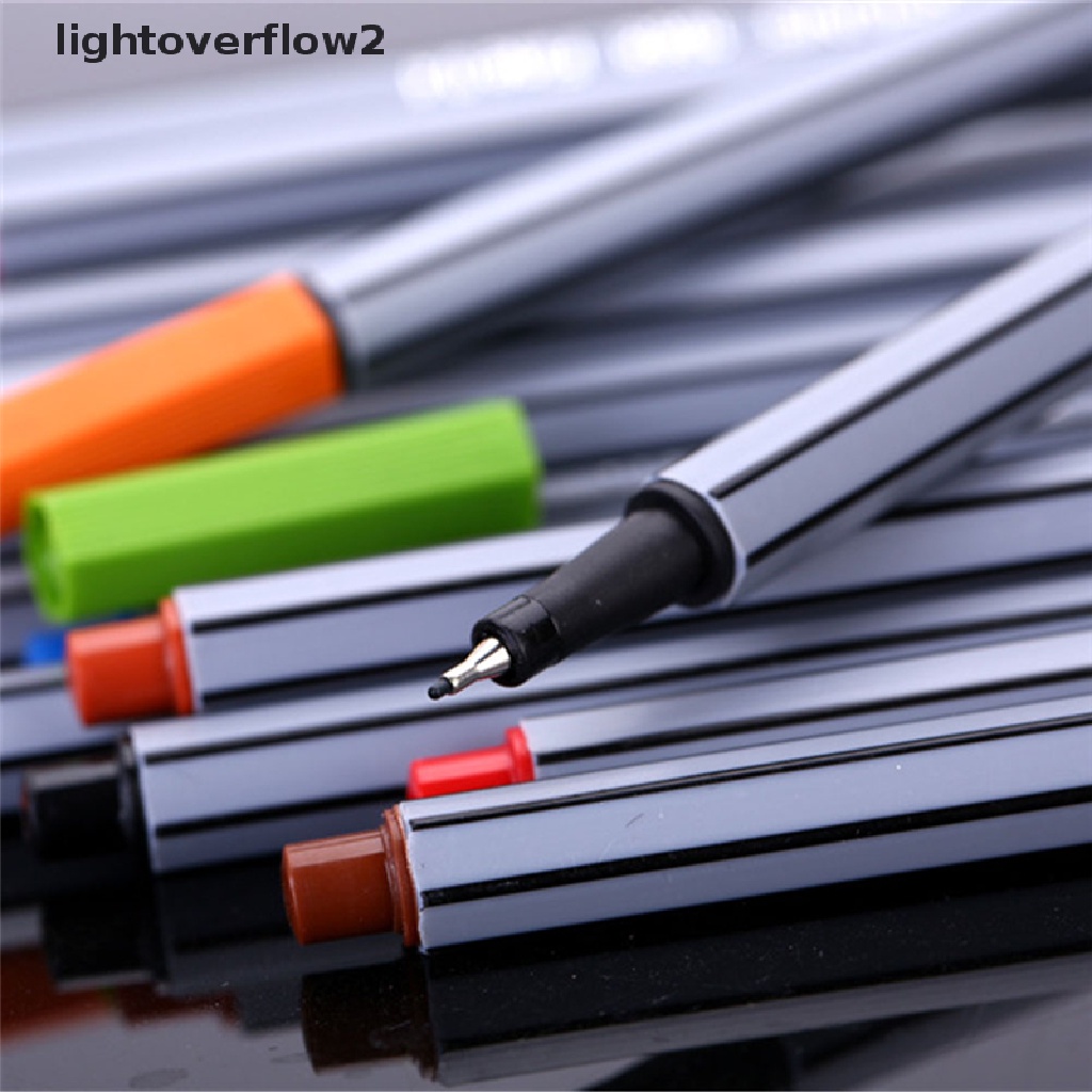 (lightoverflow2) 24 Pcs / Set Spidol Fineliner 0.4mm Kualitas Bagus