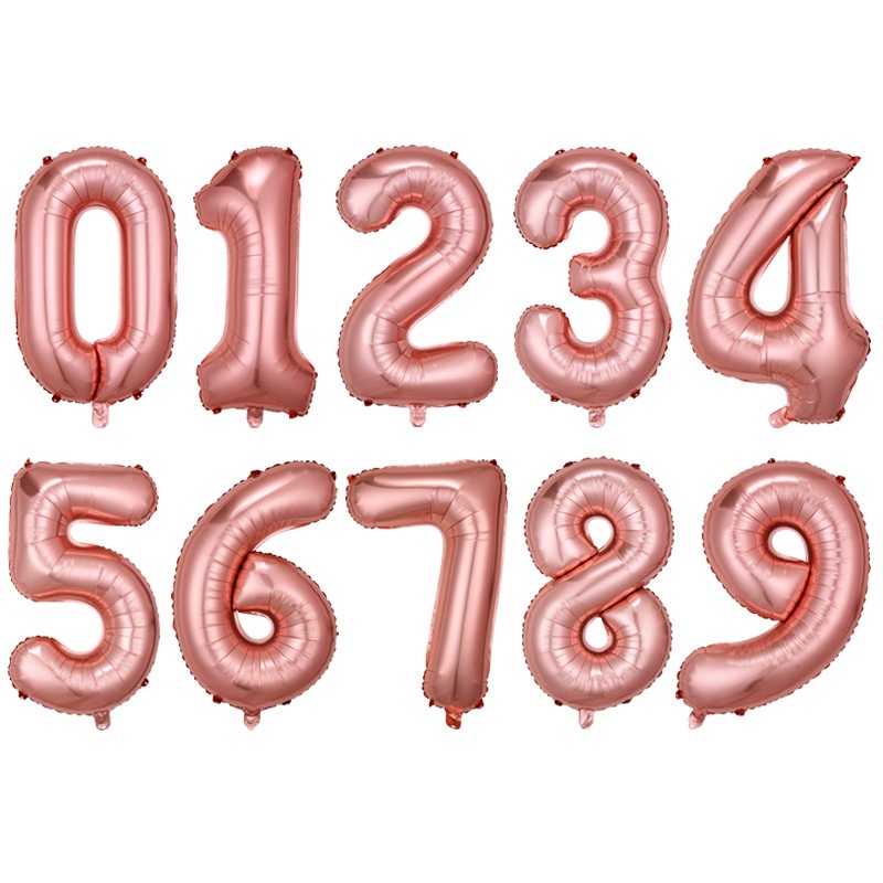 DODORY HL0439 Balon Foil Angka 100cm Rose Gold Balon Angka Jumbo