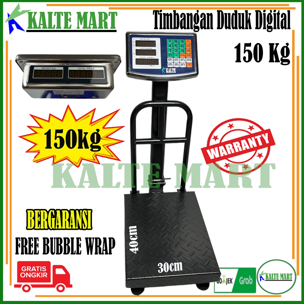 KALTE Timbangan Duduk Digital 150 kg Timbangan Barang 150kg Timbangan 150kg, Timbangan Buah, Timbangan Pasar, Timbangan Sayur, Timbangan Paket, Kargo