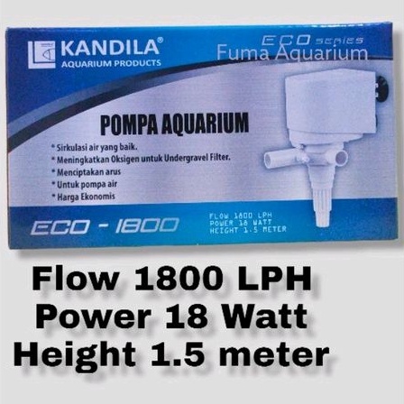 KANDILA ECO-1800 Pompa Filter Aquarium Aquascape Low Watt Power Head Submersible Pump