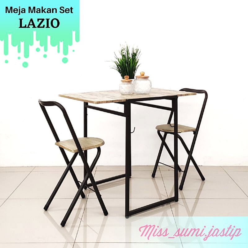 Lazio Meja Makan Lipat Satu Set 1 Meja 2 Kursi [Selma]