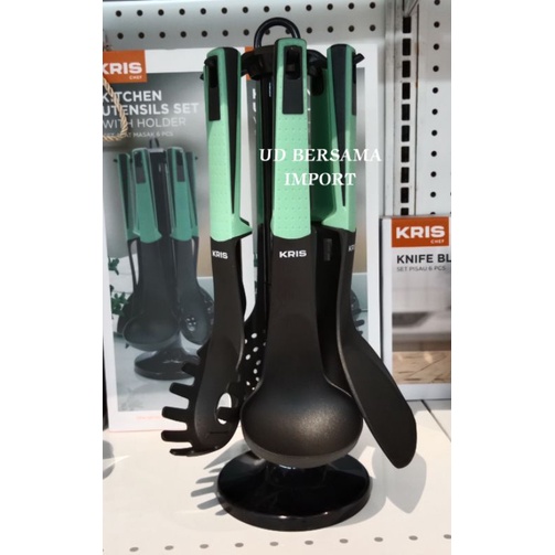 KRIS Set 6pcs Peralatan Masak Dengan Rotating Stand/Sutil/eros/Spatula