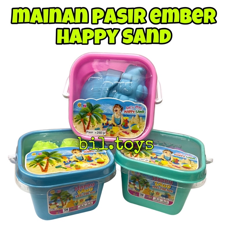 MAINAN ANAK HAPPY SAND PASIR CETAK EMBER SH 1083 MAINAN PASIR AJAIB EMBER CETAKAN PASIR KINETIK MAINAN EDUKASI PASIR