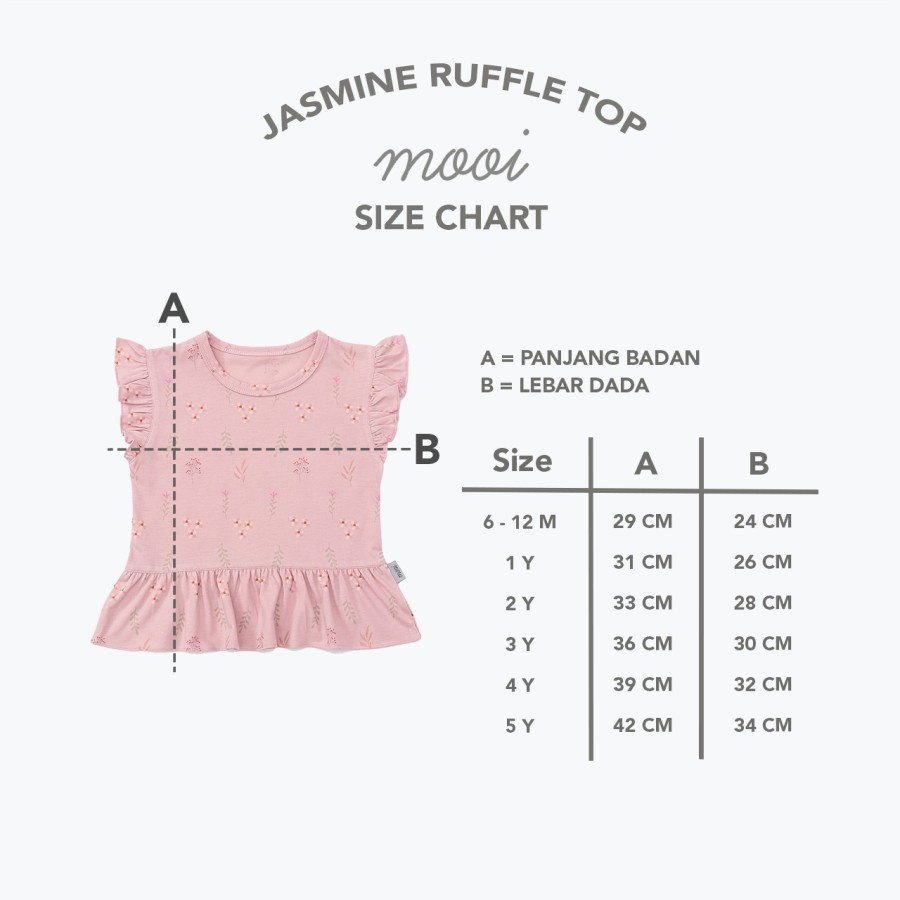 Mooi Atasan Anak Perempuan Jasmine Ruffle Top