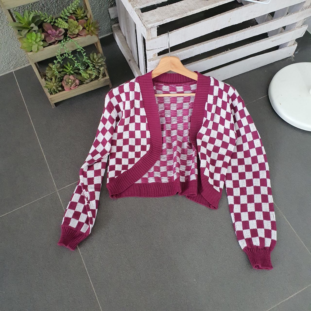 BOLERO CATUR/ CROP BOLERO TARTAN/ CARDI RAJUT KOTAK/KARDIGAN CATUR/KARDIGAN MOTIF CATUR